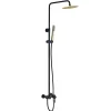 Colonne De Douche Mécanique|Kibath Colonne de douche ronde monocommande 3 voies OSO, 96-136 cm, finition BLACK GOLD mat, en laiton