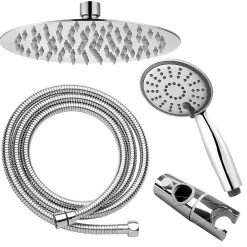 Kibath Colonne de douche ronde monocommande RAPIDA avec finition chromée brillante en laiton