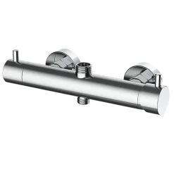 Kibath Colonne de douche ronde monocommande RAPIDA avec finition chromée brillante en laiton