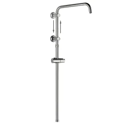 Kibath Colonne de douche ronde monocommande RAPIDA avec finition chromée brillante en laiton