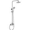 Colonne De Douche Mécanique|Kibath Colonne de douche ronde monocommande PIN, 80-120 cm, finition chrome poli, en laiton