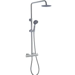 Colonne De Douche Mécanique|Kibath Colonne de douche ronde monocommande TOR, 83-126 cm, finition chrome poli, en laiton