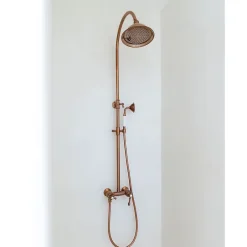 Colonne De Douche Mécanique|Essebagno Colonne de douche rétro cuivre brossé mitigeur mécanique Leeds