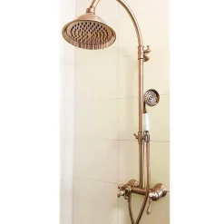 Colonne De Douche Mécanique|Essebagno Colonne de douche rétro cuivre brossé mitigeur mécanique Leeds