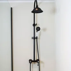 Colonne De Douche Mécanique|Essebagno Colonne de douche rétro noir vieilli mitigeur mécanique Leeds
