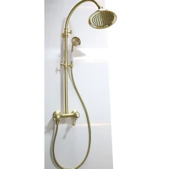 Colonne De Douche Mécanique|Essebagno Colonne de douche rétro or brossé mitigeur mécanique Leeds