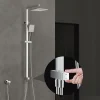 Colonne De Douche Sans Robinetterie|Homelody Colonne de Douche sans Mitigeur Systeme de Douche avec Douchette Set Kit de Douche en Acier Inox Réglable en Hauteur Chromé