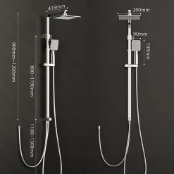 Colonne De Douche Sans Robinetterie|Homelody Colonne de Douche sans Mitigeur Systeme de Douche avec Douchette Set Kit de Douche en Acier Inox Réglable en Hauteur Chromé