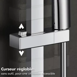Colonne De Douche Sans Robinetterie|Homelody Colonne de Douche sans Mitigeur Systeme de Douche avec Douchette Set Kit de Douche en Acier Inox Réglable en Hauteur Chromé