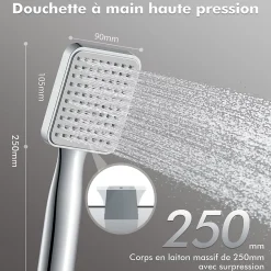 Colonne De Douche Sans Robinetterie|Homelody Colonne de Douche sans Mitigeur Systeme de Douche avec Douchette Set Kit de Douche en Acier Inox Réglable en Hauteur Chromé