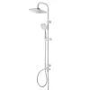 Colonne De Douche Sans Robinetterie|GoodHome Colonne de douche sans robinetterie avec pommeau + douchette 3 jets + flexible + barre réglable chrome Teesta