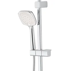 Colonne De Douche Sans Robinetterie|GoodHome Colonne de douche sans robinetterie avec pommeau + douchette 3 jets + flexible + barre réglable chrome Teesta