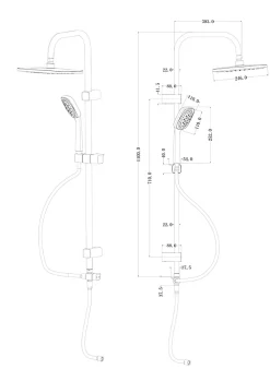 Colonne De Douche Sans Robinetterie|GoodHome Colonne de douche sans robinetterie avec pommeau + douchette 3 jets + flexible + barre réglable chrome Teesta