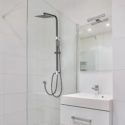 Auralum Max Colonne de douche sans robinetterie avec pommeau + douchette+ flexible + barre réglable, Noir