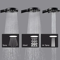 Robinet De Douche|Cecipa Max Colonne de douche sans robinetterie avec pommeau + douchette+ flexible + barre réglable, Noir