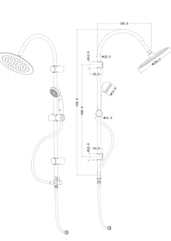 GoodHome Colonne de douche sans robinetterie avec pommeau + barre réglable + douchette 1 jet + flexible chrome Blyth