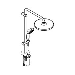 Grohe Colonne de douche sans robinetterie Vitalio Start 250 1 jet Noir mat