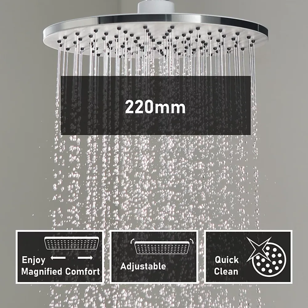 Cecipa Max Colonne de douche sans robinetterie avec pommeau + douchette+ flexible + barre réglable