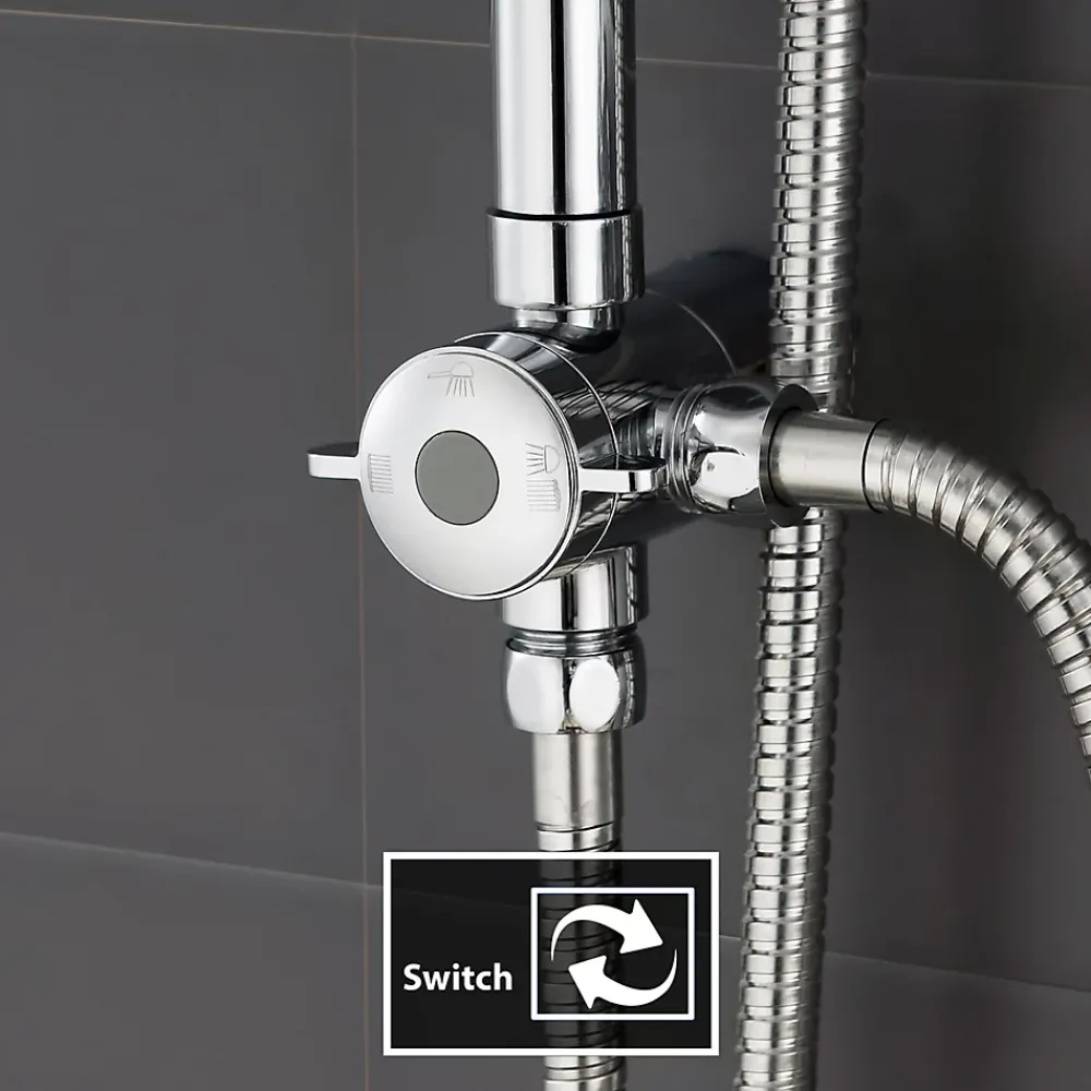 Cecipa Max Colonne de douche sans robinetterie avec pommeau + douchette+ flexible + barre réglable