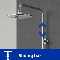 Cecipa Max Colonne de douche sans robinetterie avec pommeau + douchette+ flexible + barre réglable