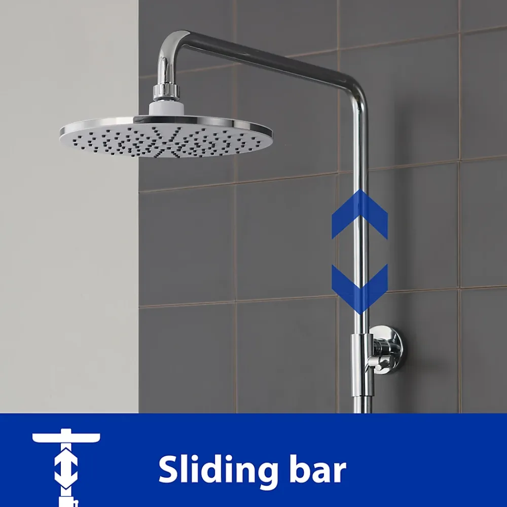 Cecipa Max Colonne de douche sans robinetterie avec pommeau + douchette+ flexible + barre réglable