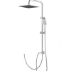 Sofetiy Max Colonne de douche sans robinetterie avec pommeau + douchette+ flexible + barre réglable, chrome