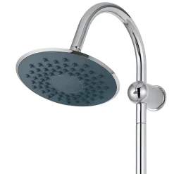 Colonne De Douche Sans Robinetterie| Colonne de douche sans robinetterie avec pommeau + douchette 1 jet + support + flexible 150 cm en inox chromé Nakri