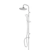 GoodHome Colonne de douche sans robinetterie avec pommeau + douchette 3 jets + flexible + barre réglable chrome Cavally
