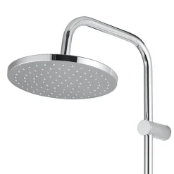 GoodHome Colonne de douche sans robinetterie avec pommeau + douchette 3 jets + flexible + barre réglable chrome Cavally