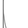 Hansgrohe Colonne de douche sans robinetterie avec pommeau + douchette 2 jets + flexible + barre réglable, chrome, Vernis Shape