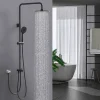 Homelody Colonne de Douche sans Robinetterie Effet Pluie avec Douchette 3 Fonctions Noir pour Salle de Bain