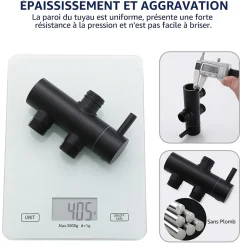 Homelody Colonne de Douche sans Robinetterie Effet Pluie avec Douchette 3 Fonctions Noir pour Salle de Bain
