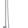 Colonne De Douche Sans Robinetterie|Edouard Rousseau Colonne de douche sans robinetterie avec pommeau + douchette 1 jet + flexible + barre réglable, chrome, Koniki