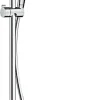 Colonne De Douche Sans Robinetterie|Hansgrohe Colonne de douche sans robinetterie avec pommeau + douchette 1 jet + flexible + barre de douche, chrome, Crometta E
