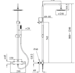 Hudor Colonne de douche SC418 collection Céphise