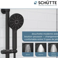 Colonne De Douche Thermostatique|Schütte Colonne de douche MADURA FRESH noir mat