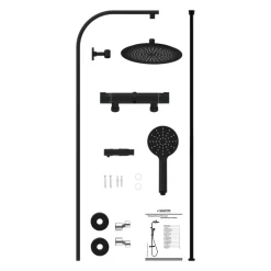 Colonne De Douche Thermostatique|Schütte Colonne de douche MADURA FRESH noir mat