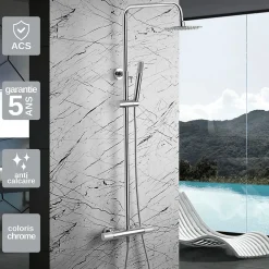 Colonne De Douche Thermostatique|Imex Colonne de Douche Thermostatique Anti-Calcaire Chrome MONZA BTD038