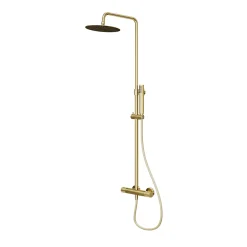 GoodHome Colonne de douche thermostatique, doré, Owens