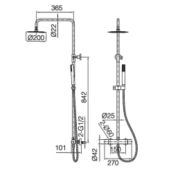 Imex Colonne de Douche Thermostatique Anti-Calcaire Black Gun Métal NAPOLES BTN047/BGM