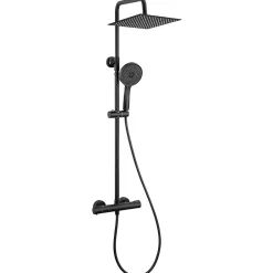 Sofetiy Max Colonne de Douche Thermostatique 5 Fonctions, Ensemble de Douche Noir, Douche avec Tête de Douche de 12 pouces