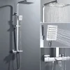 Auralum Max Colonne de Douche Thermostatique 3 Fonctions, Ensemble de Douche Chrome avec pomme Douchette Robinet de Baignoire