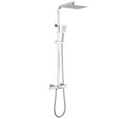 Auralum Max Colonne de Douche Thermostatique 3 Fonctions, Ensemble de Douche Chrome avec pomme Douchette Robinet de Baignoire