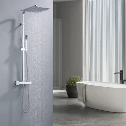 Homelody Colonne de Douche Thermostatique Ensemble de Douche Corps en Laiton Hauteur Réglable 855-1105mm Système de Douche
