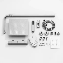 Homelody Colonne de Douche Thermostatique Ensemble de Douche Corps en Laiton Hauteur Réglable 855-1105mm Système de Douche