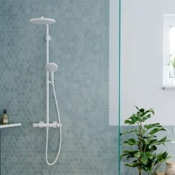 Colonne De Douche Thermostatique|Hansgrohe Colonne de douche thermostatique Croma Select S 280 blanc mat