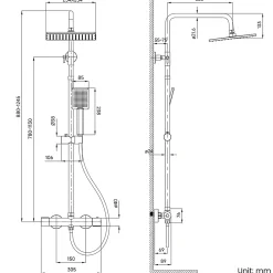 Colonne De Douche Thermostatique|Auralum Max Colonne de Douche Thermostatique avec mitigeur , Ensemble de Douche Noir, Douche avec Tête de Douche de 12 pouce