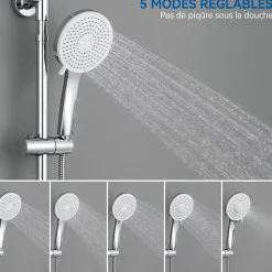 Colonne De Douche Thermostatique|Sofetiy Max Colonne de Douche Thermostatique 5 Fonctions, Ensemble de Douche , Douche avec Tête de Douche de 12 pouces