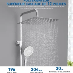 Colonne De Douche Thermostatique|Sofetiy Max Colonne de Douche Thermostatique 5 Fonctions, Ensemble de Douche , Douche avec Tête de Douche de 12 pouces