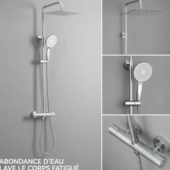 Colonne De Douche Thermostatique|Sofetiy Max Colonne de Douche Thermostatique 5 Fonctions, Ensemble de Douche , Douche avec Tête de Douche de 12 pouces